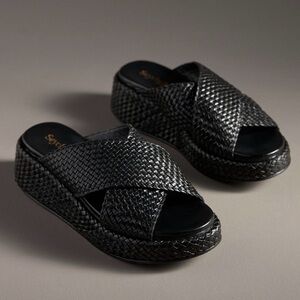 Seychelles Black Key West Platform Wedge Sandal